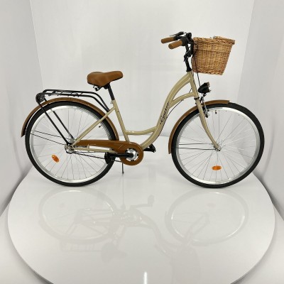 Mestský retro bicykel Goetze Classic 28" 3 - prevodový Cappucino + košík